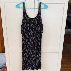 Style & Co. Black and Gray Patterned Midi Dress